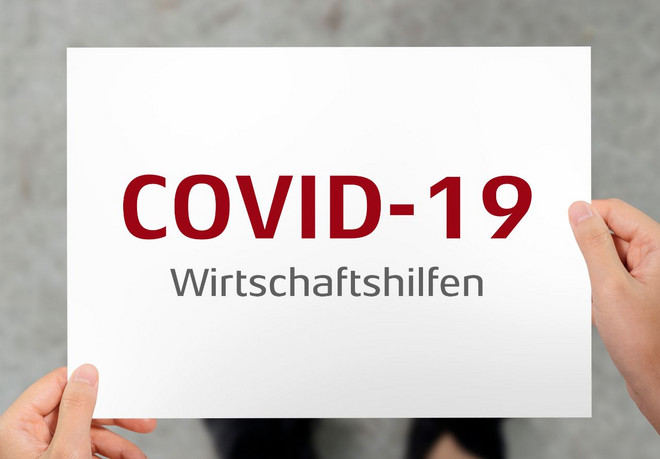 Blatt auf dem steht: COVID-19 Wirtschaftshilfen.